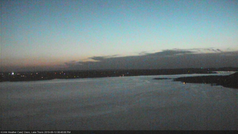 Lake Travis webcam, August 13, 2019 7:50 PM CT