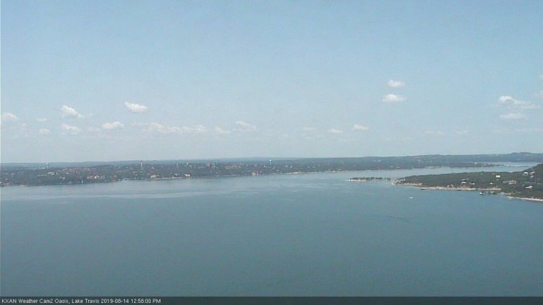Lake Travis webcam, August 14, 2019 12:00 PM CT