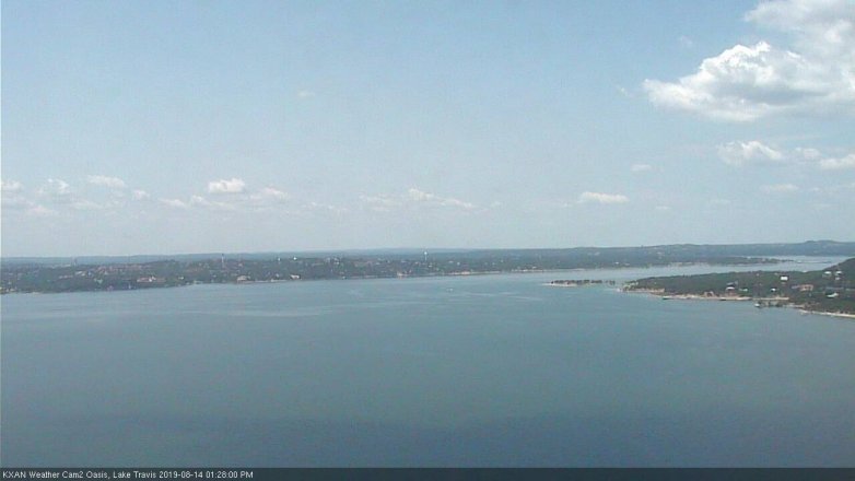 Lake Travis webcam, August 14, 2019 12:30 PM CT
