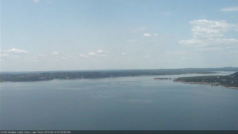 Lake Travis webcam, August 14, 2019 12:55 PM CT