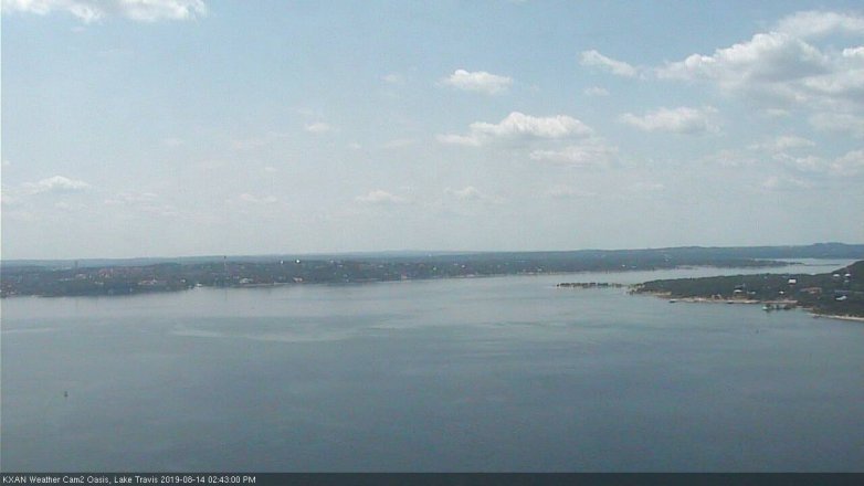 Lake Travis webcam, August 14, 2019 1:45 PM CT