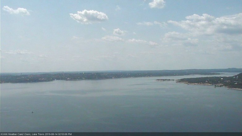 Lake Travis webcam, August 14, 2019 1:55 PM CT