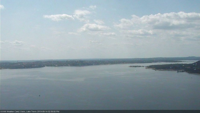 Lake Travis webcam, August 14, 2019 2:00 PM CT