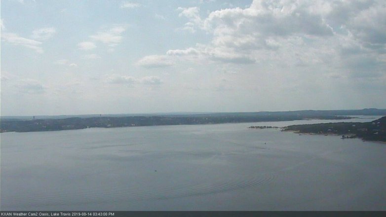 Lake Travis webcam, August 14, 2019 2:45 PM CT