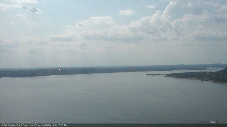 Lake Travis webcam, August 14, 2019 3:25 PM CT