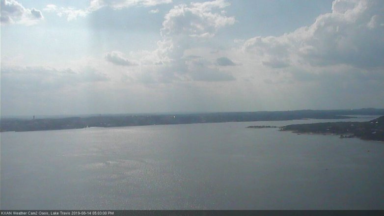 Lake Travis webcam, August 14, 2019 4:05 PM CT