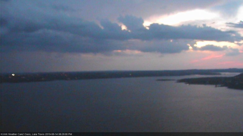 Lake Travis webcam, August 14, 2019 7:30 PM CT