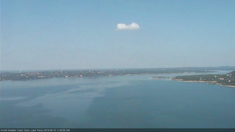 Lake Travis webcam, August 15, 2019 10:50 AM CT