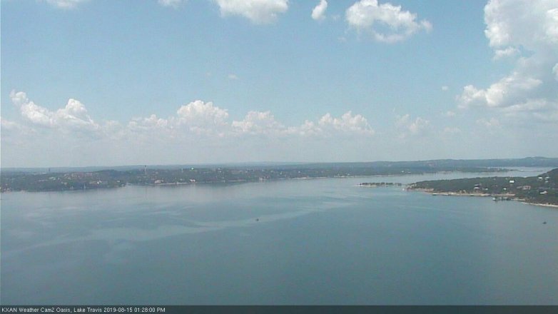 Lake Travis webcam, August 15, 2019 12:30 PM CT