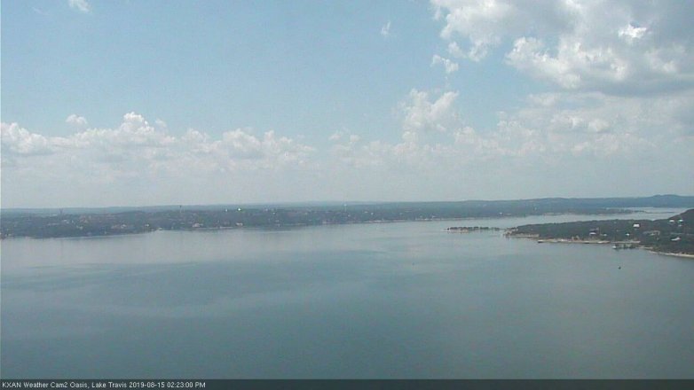 Lake Travis webcam, August 15, 2019 1:25 PM CT