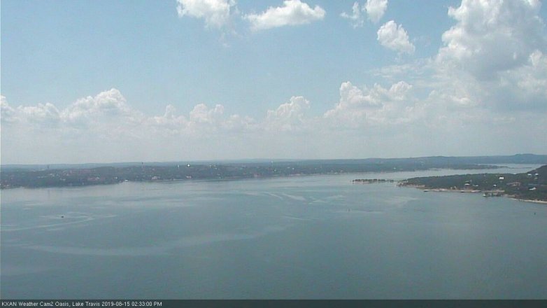 Lake Travis webcam, August 15, 2019 1:35 PM CT