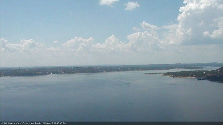 Lake Travis webcam, August 15, 2019 1:45 PM CT