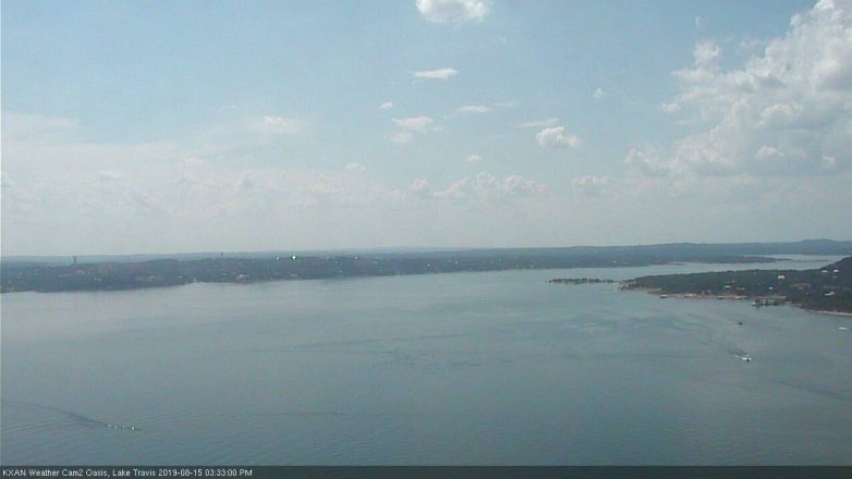 Lake Travis webcam, August 15, 2019 2:35 PM CT