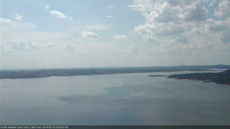 Lake Travis webcam, August 15, 2019 2:55 PM CT