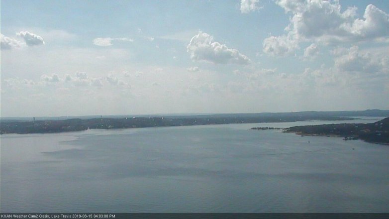 Lake Travis webcam, August 15, 2019 3:05 PM CT