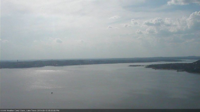 Lake Travis webcam, August 15, 2019 4:05 PM CT
