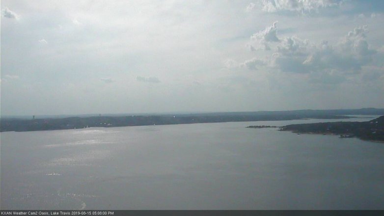 Lake Travis webcam, August 15, 2019 4:10 PM CT