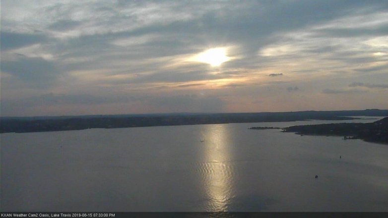Lake Travis webcam, August 15, 2019 6:35 PM CT