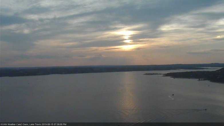 Lake Travis webcam, August 15, 2019 6:40 PM CT