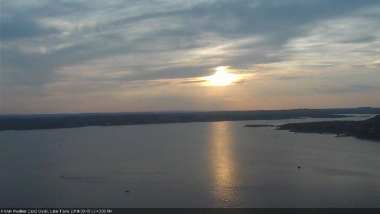 Lake Travis webcam, August 15, 2019 6:45 PM CT