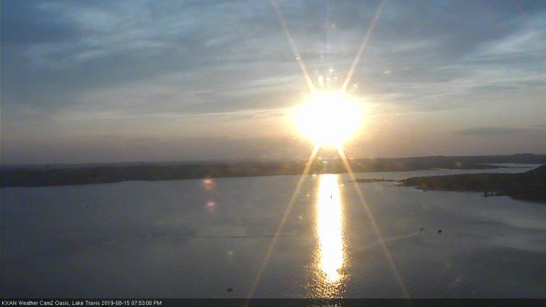 Lake Travis webcam, August 15, 2019 6:55 PM CT