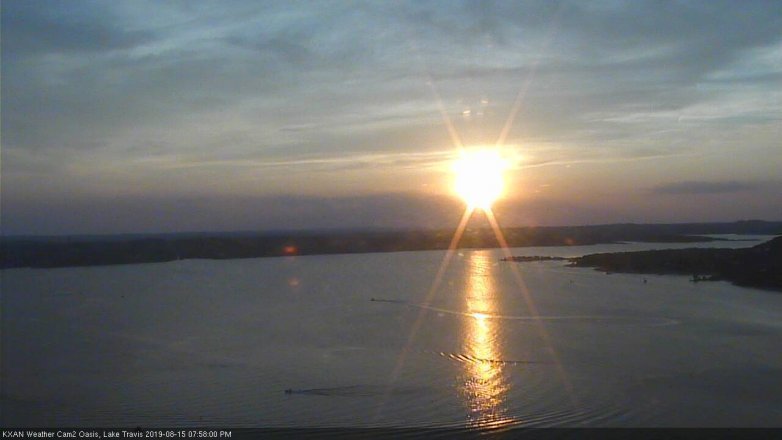 Lake Travis webcam, August 15, 2019 7:00 PM CT
