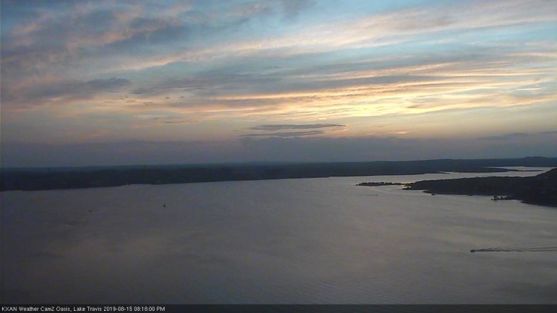 Lake Travis webcam, August 15, 2019 7:20 PM CT