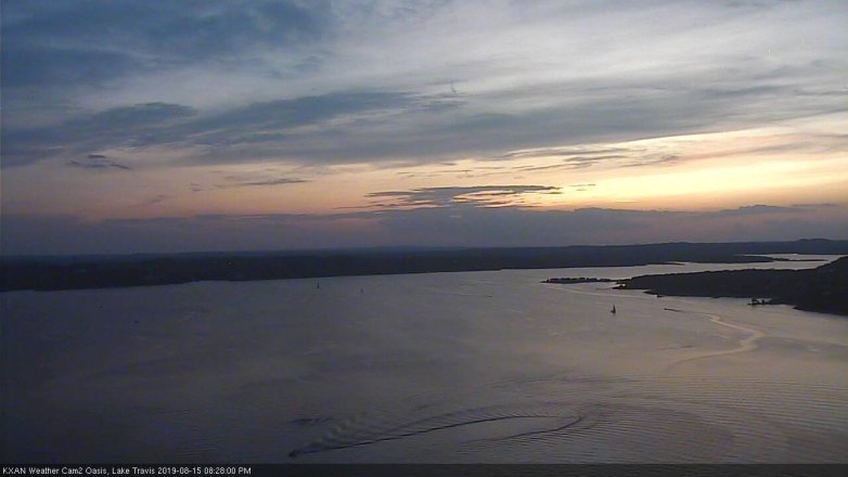 Lake Travis webcam, August 15, 2019 7:30 PM CT