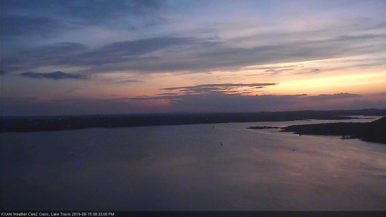 Lake Travis webcam, August 15, 2019 7:35 PM CT