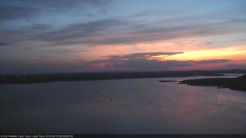 Lake Travis webcam, August 15, 2019 7:40 PM CT