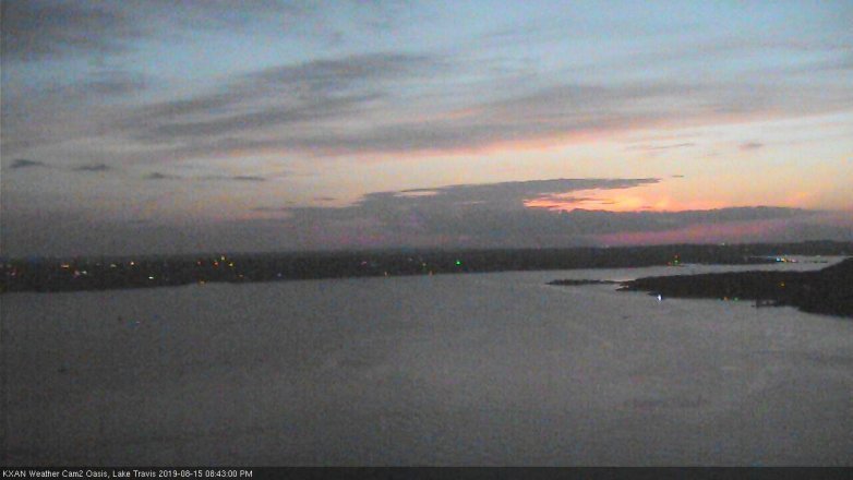 Lake Travis webcam, August 15, 2019 7:45 PM CT