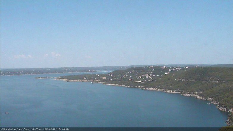 Lake Travis webcam, August 16, 2019 10:55 AM CT