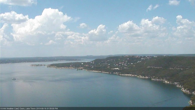 Lake Travis webcam, August 16, 2019 1:00 PM CT