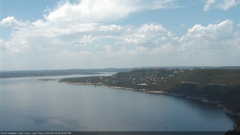 Lake Travis webcam, August 16, 2019 1:45 PM CT