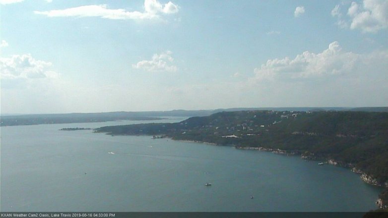 Lake Travis webcam, August 16, 2019 3:35 PM CT