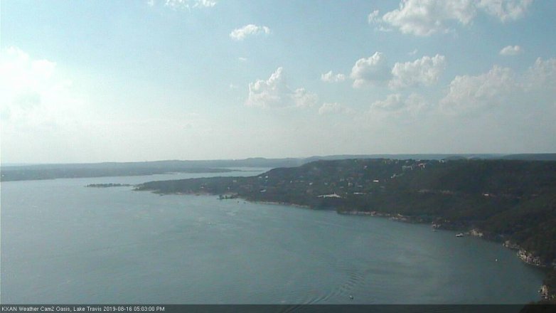 Lake Travis webcam, August 16, 2019 4:05 PM CT