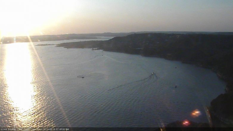 Lake Travis webcam, August 16, 2019 6:40 PM CT