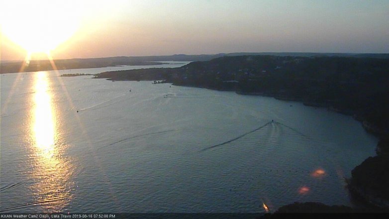 Lake Travis webcam, August 16, 2019 6:55 PM CT