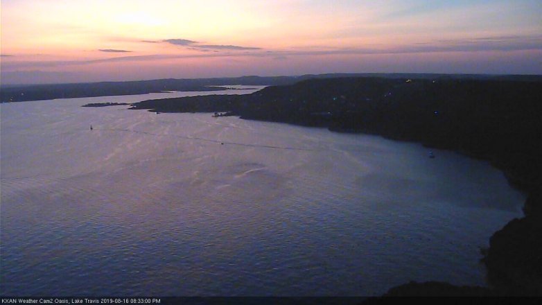Lake Travis webcam, August 16, 2019 7:35 PM CT
