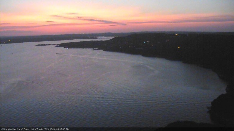 Lake Travis webcam, August 16, 2019 7:40 PM CT