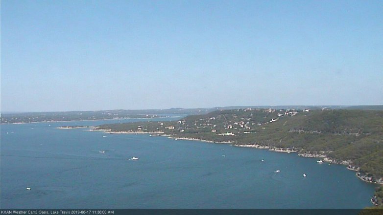 Lake Travis webcam, August 17, 2019 10:40 AM CT