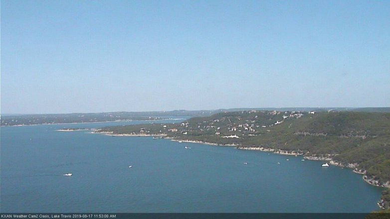 Lake Travis webcam, August 17, 2019 10:55 AM CT