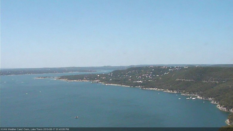 Lake Travis webcam, August 17, 2019 12:45 PM CT
