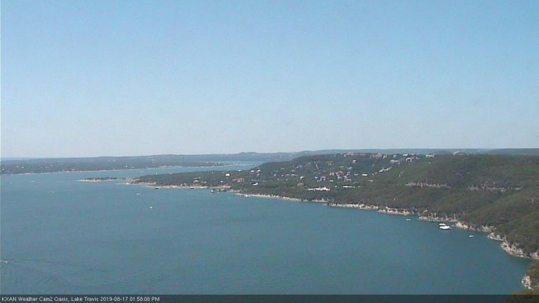 Lake Travis webcam, August 17, 2019 1:00 PM CT