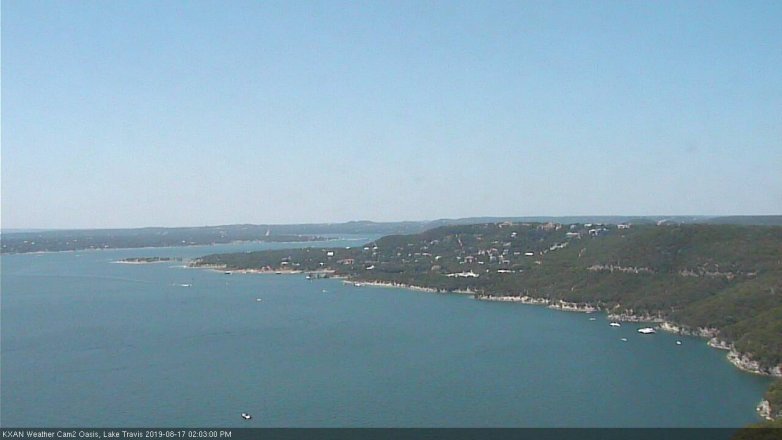 Lake Travis webcam, August 17, 2019 1:05 PM CT