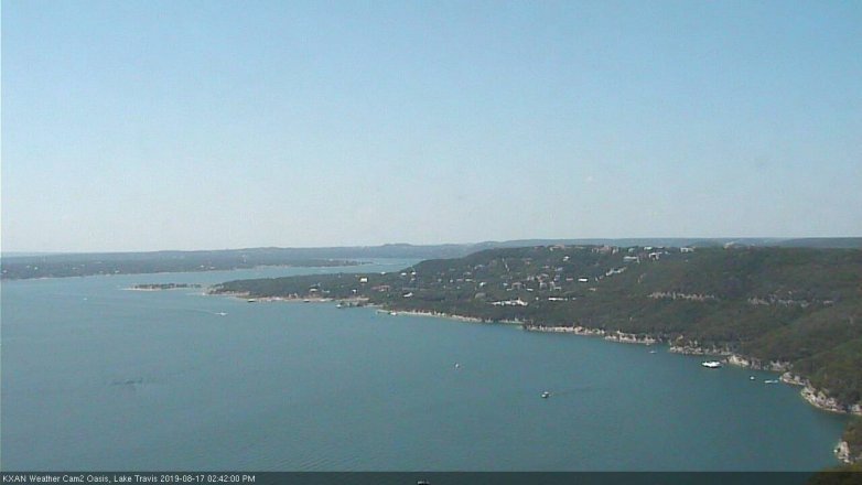 Lake Travis webcam, August 17, 2019 1:45 PM CT