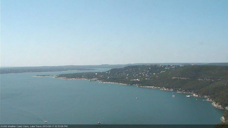 Lake Travis webcam, August 17, 2019 1:55 PM CT