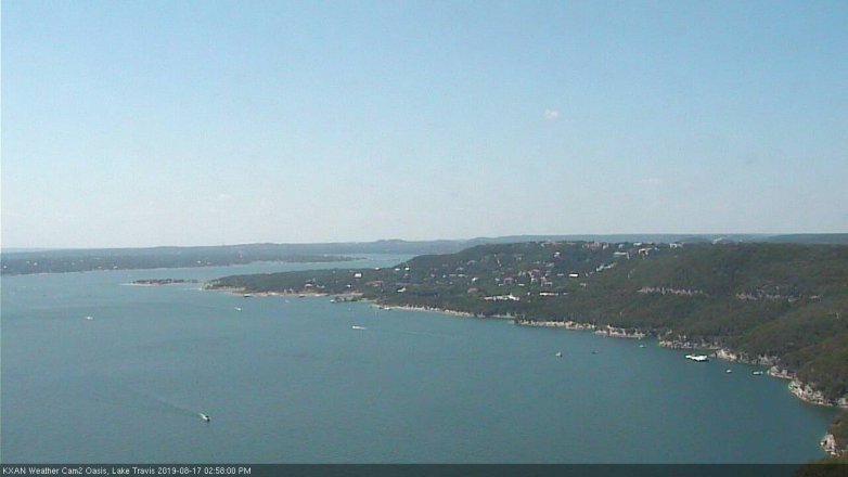 Lake Travis webcam, August 17, 2019 2:00 PM CT