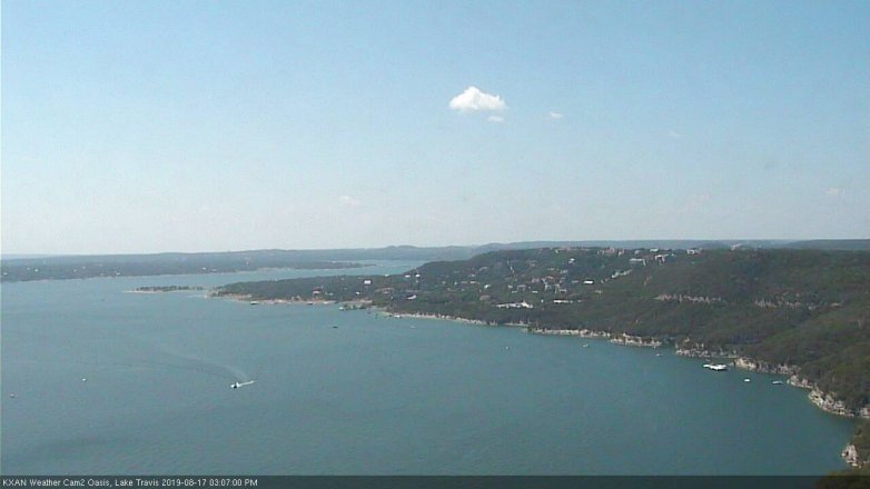 Lake Travis webcam, August 17, 2019 2:10 PM CT