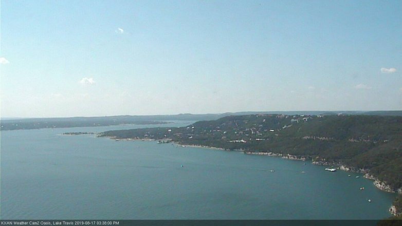 Lake Travis webcam, August 17, 2019 2:40 PM CT